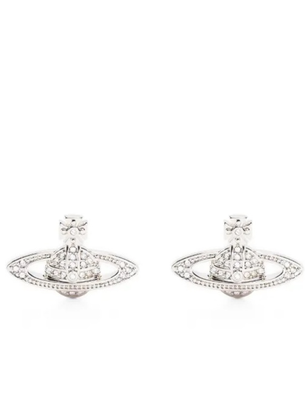 NWOT Vivienne Westwood Mini Bas Relief Earrings in Silver Tone